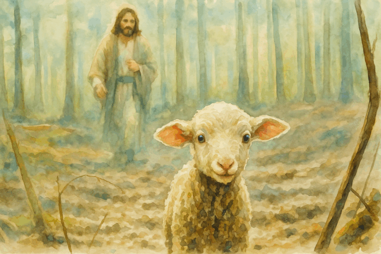 Jesus coming after the lost lamb